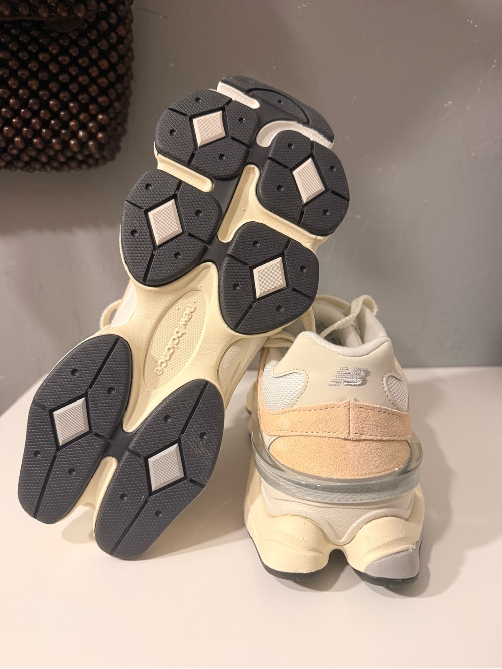 New Balance Women's Cream and Beige Chunky Sneakers - Picture 4 of 5